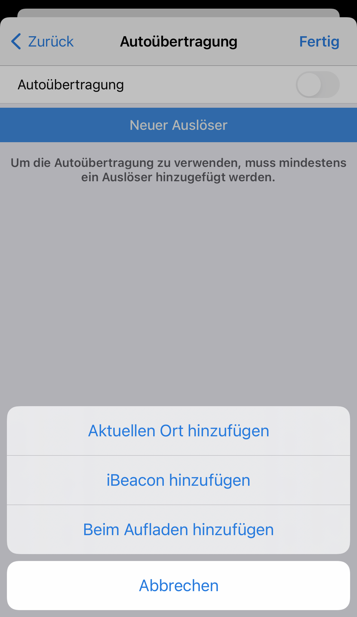 iBeacon hinzufügen