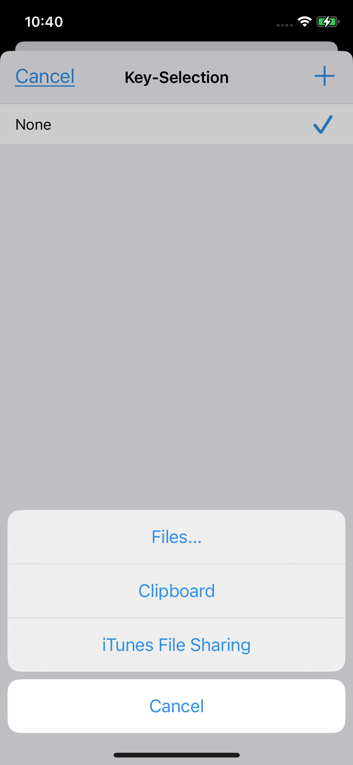 Select SSH key source