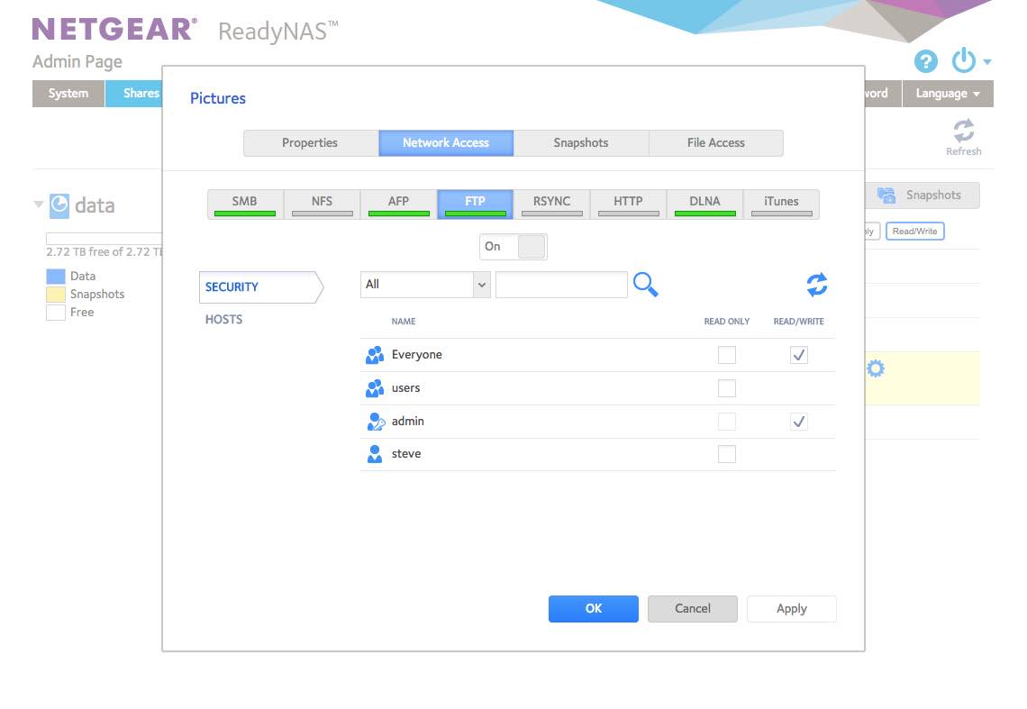 Share FTP settings